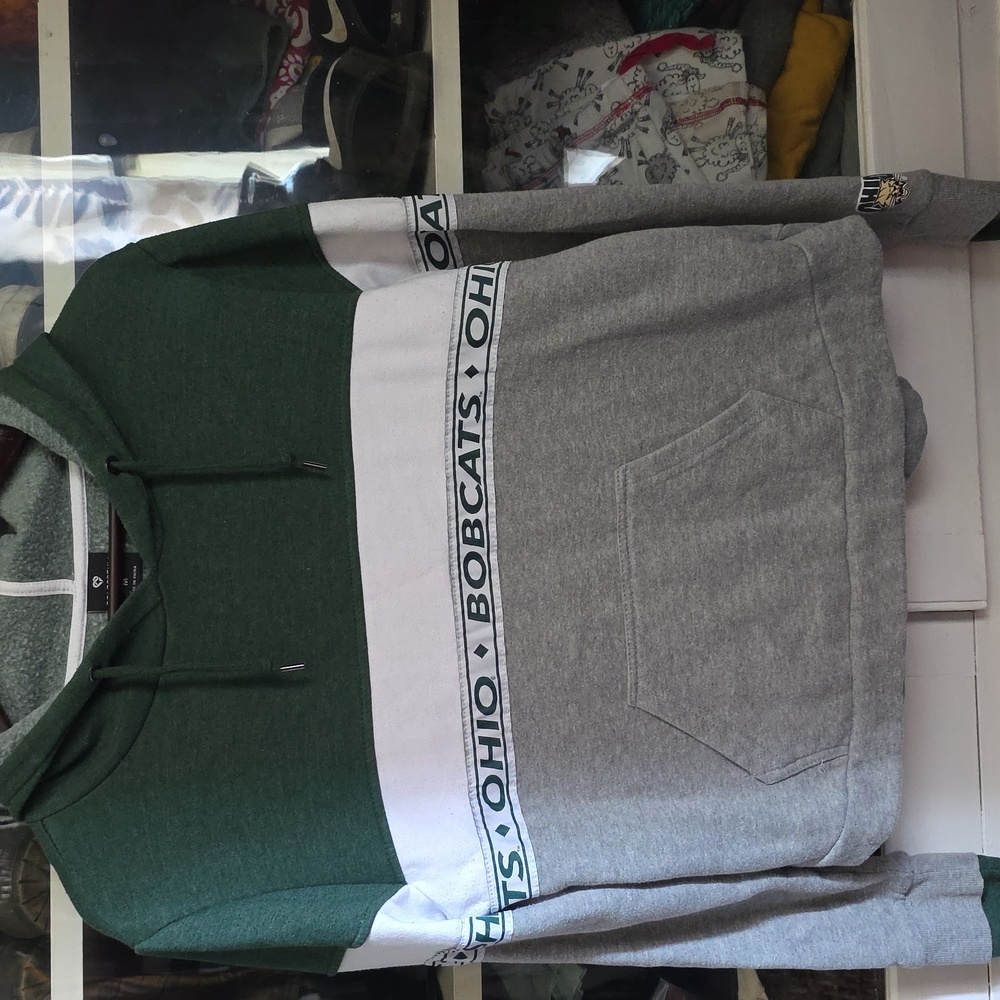 Green and Gray Ohio Bobcats Hoodie